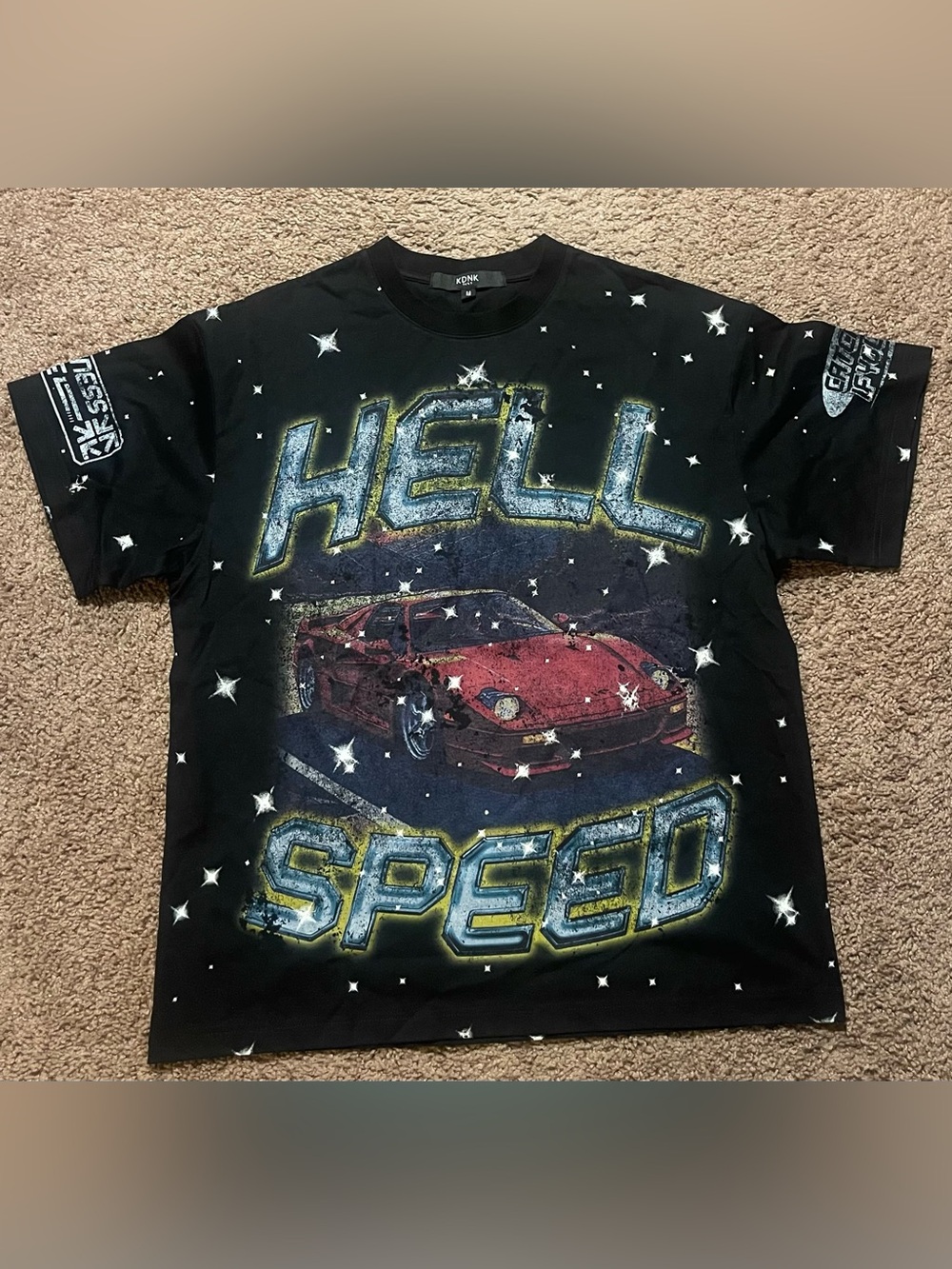 KDNK Black 'Hell Speed' Graphic Tee with Red Car